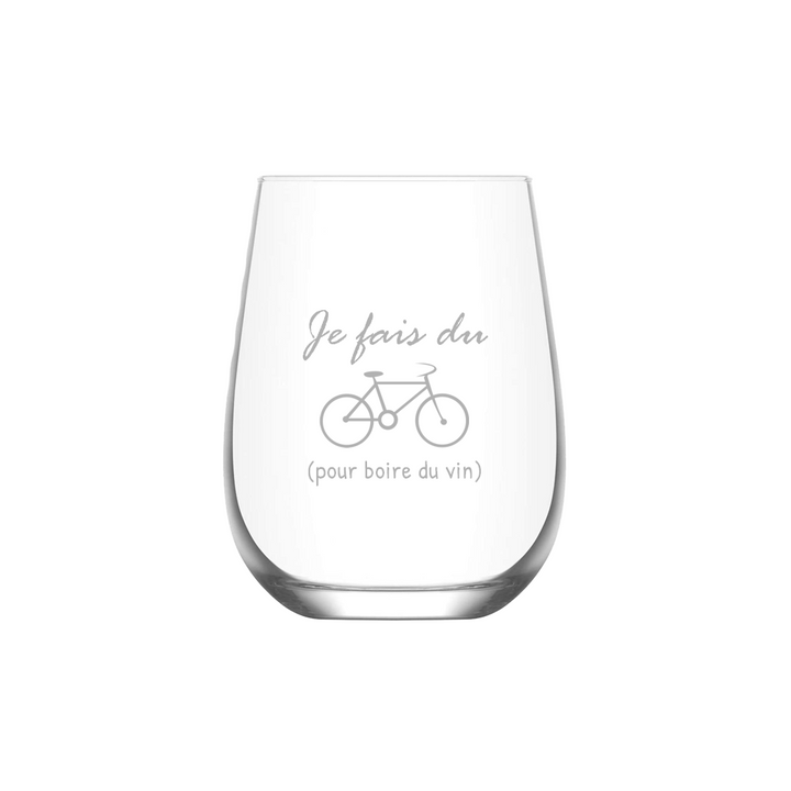 Verre gravé - Je fais du vélo