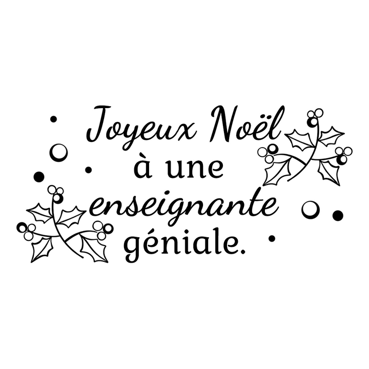 Verre gravé - Joyeux Noël à une enseignante géniale