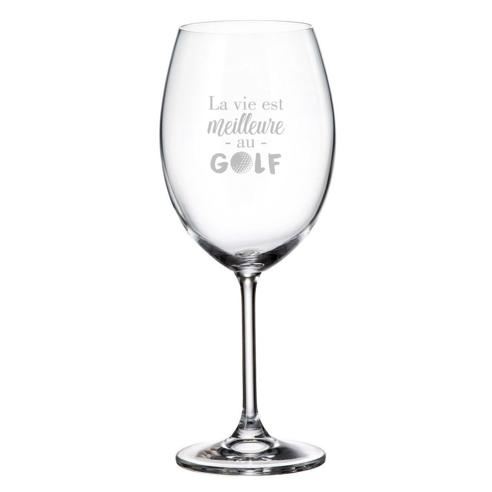 Verre gravé - La vie est meilleure au GOLF