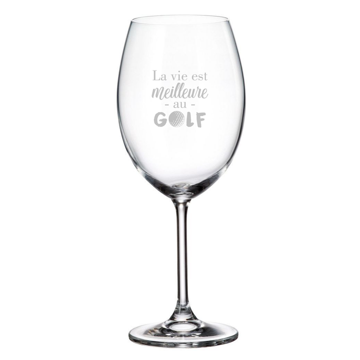 Verre gravé - La vie est meilleure au GOLF