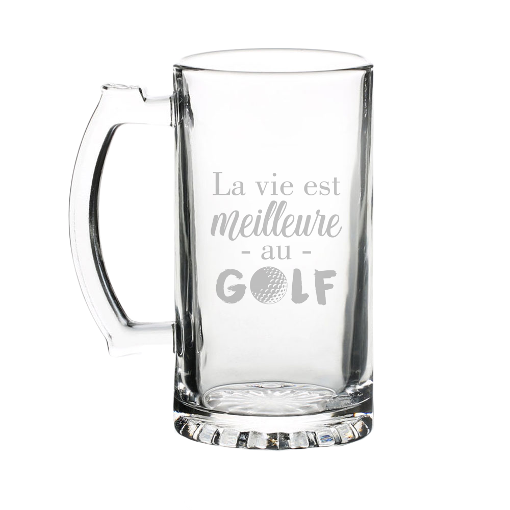 Verre gravé - La vie est meilleure au GOLF