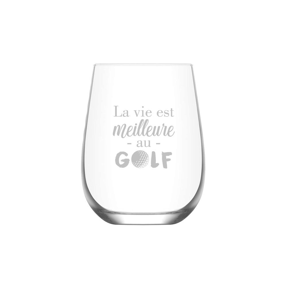 Verre gravé - La vie est meilleure au GOLF