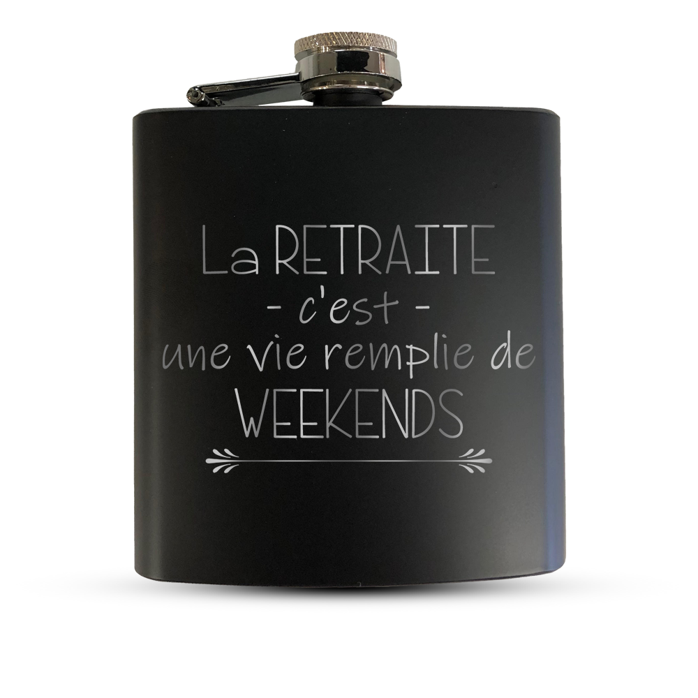 Verre gravé - La retraite c'est une vie remplie de weekends