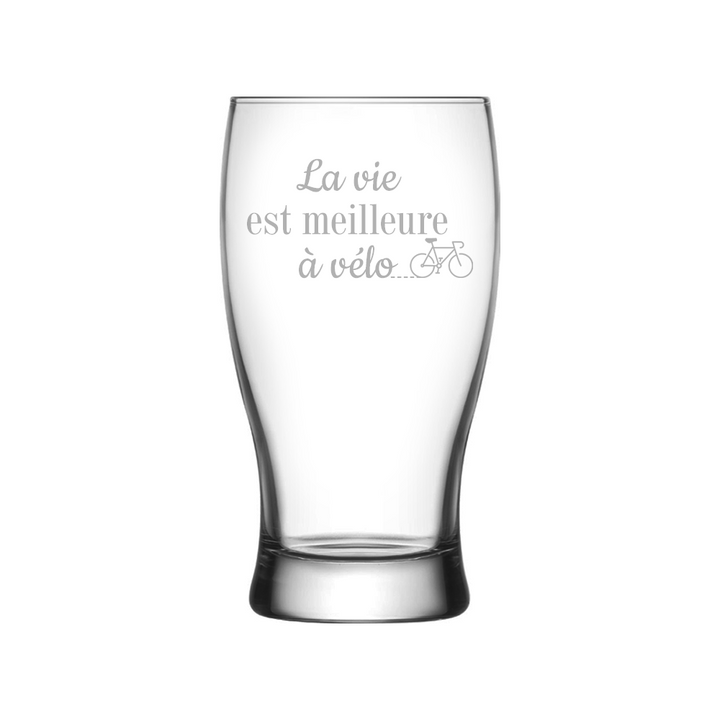 Verre gravé - La vie est meilleure à vélo...