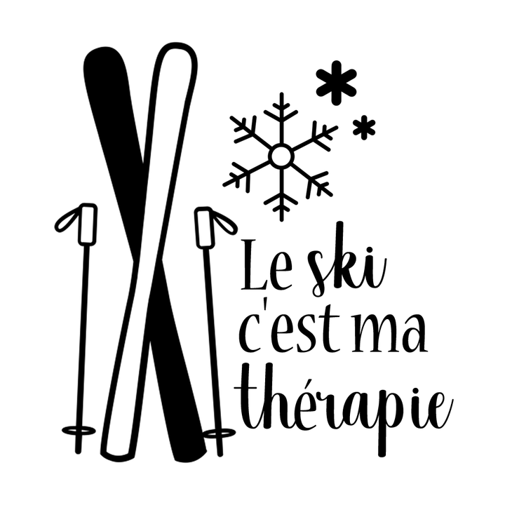 Verre gravé - Le Ski c'est ma thérapie