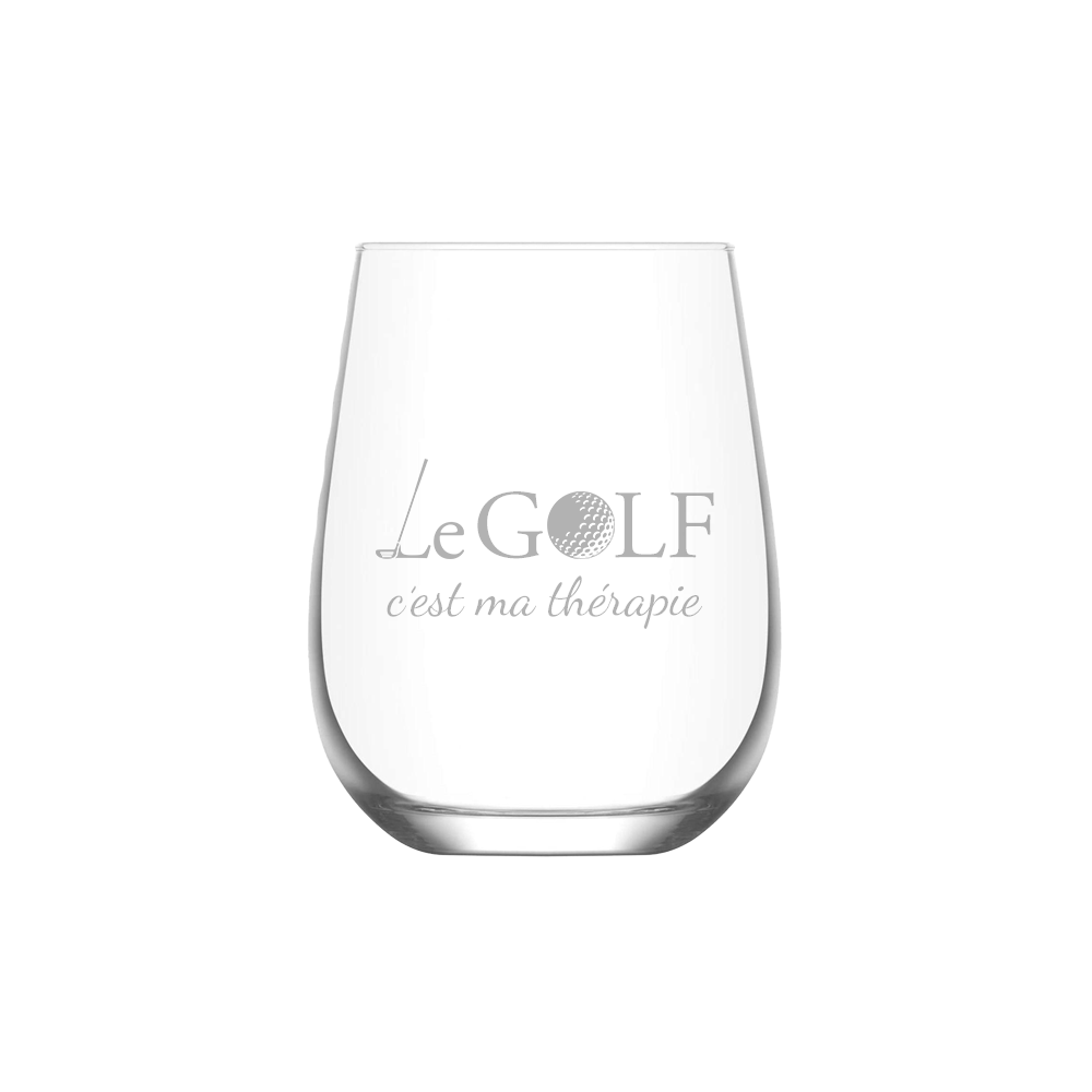 Verre gravé - Le Golf c'est ma thérapie