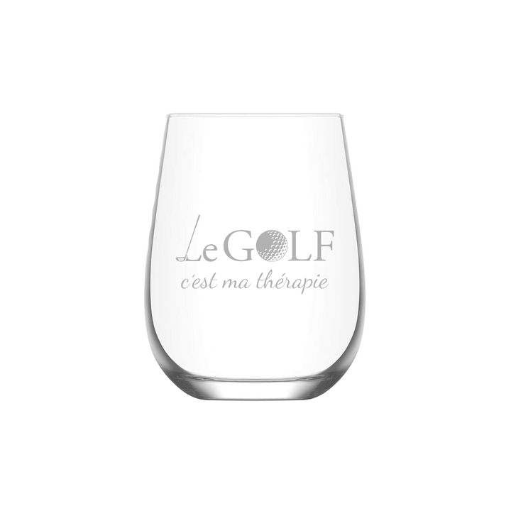 Verre gravé - Le Golf c'est ma thérapie