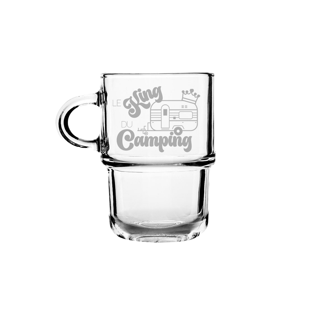 Verre gravé - Le King du Camping