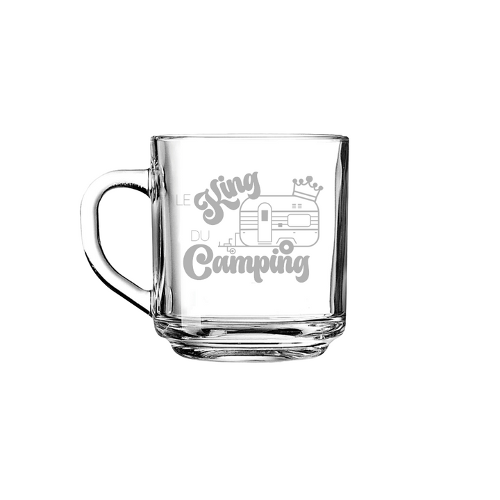 Verre gravé - Le King du Camping