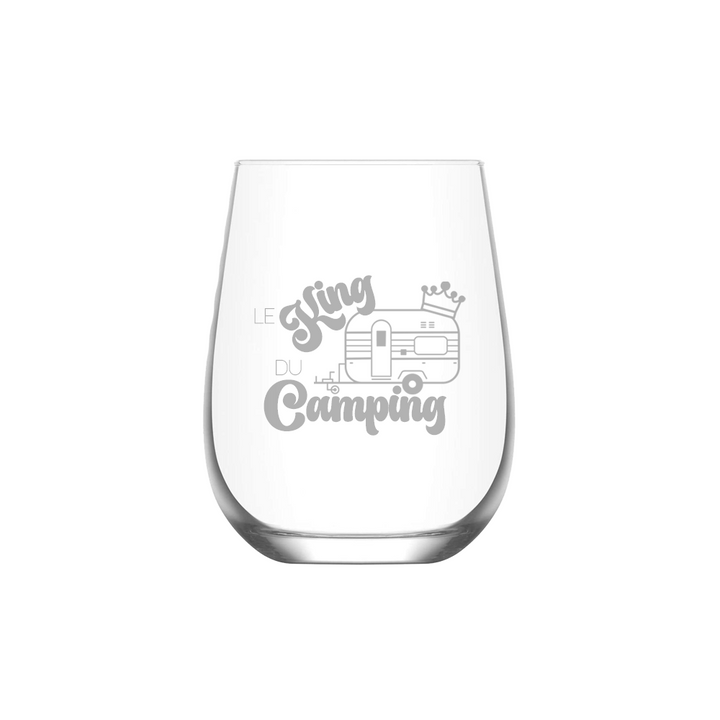 Verre gravé - Le King du Camping