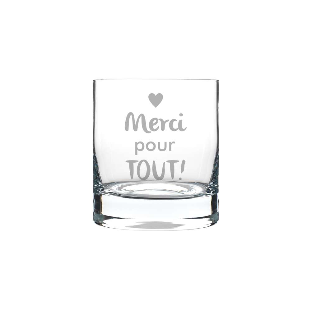 Verre gravé - Merci pour TOUT!