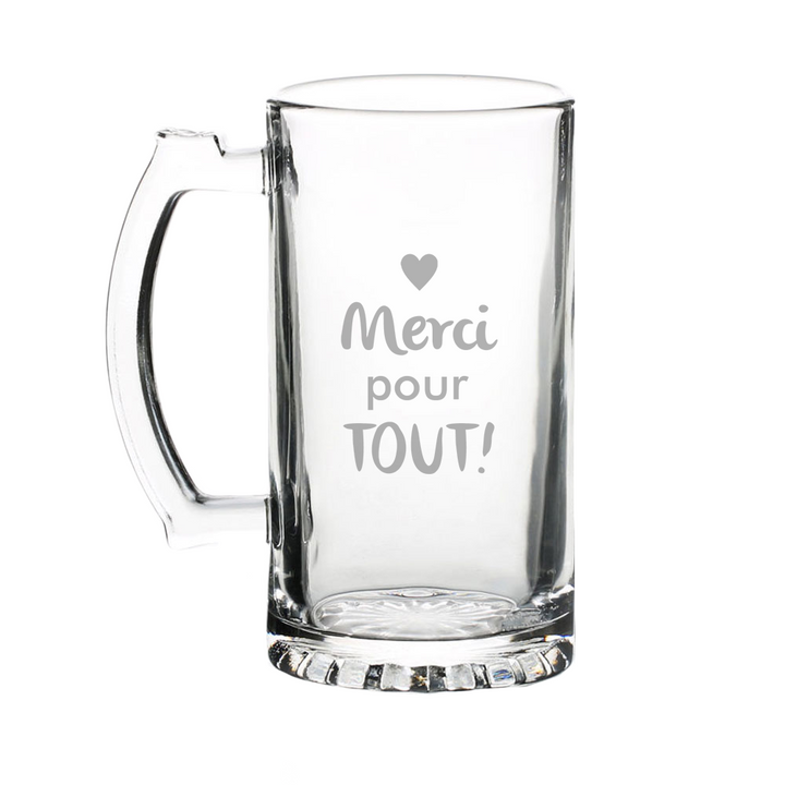 Verre gravé - Merci pour TOUT!