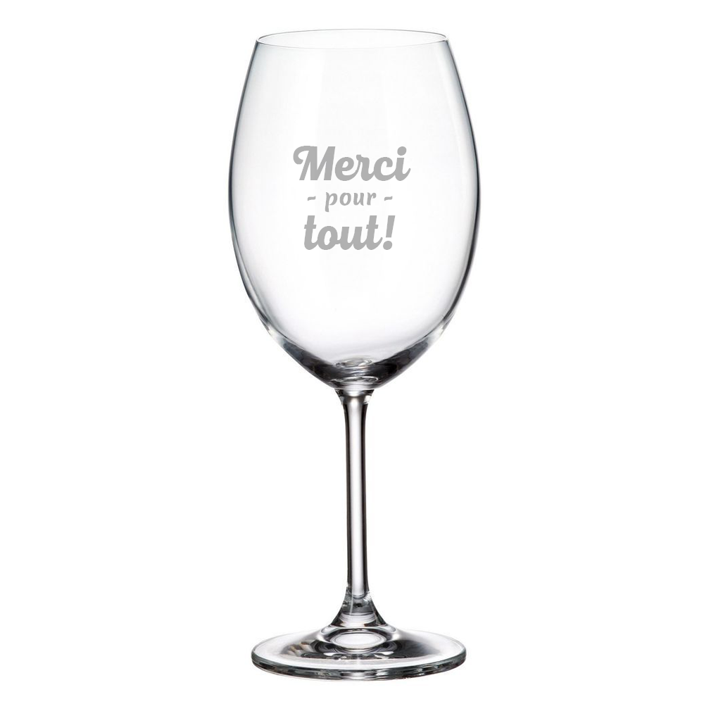 Verre gravé - Merci pour tout!