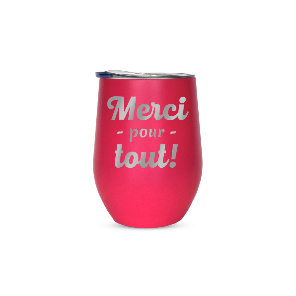 Verre gravé - Merci pour tout!