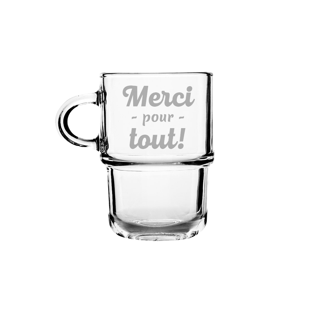 Verre gravé - Merci pour tout!