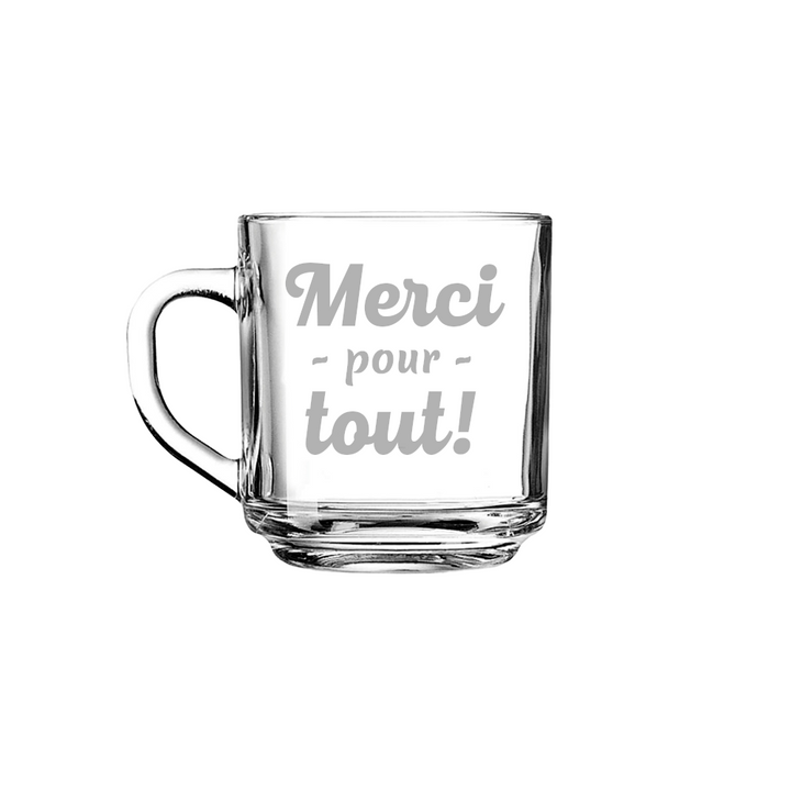 Verre gravé - Merci pour tout!