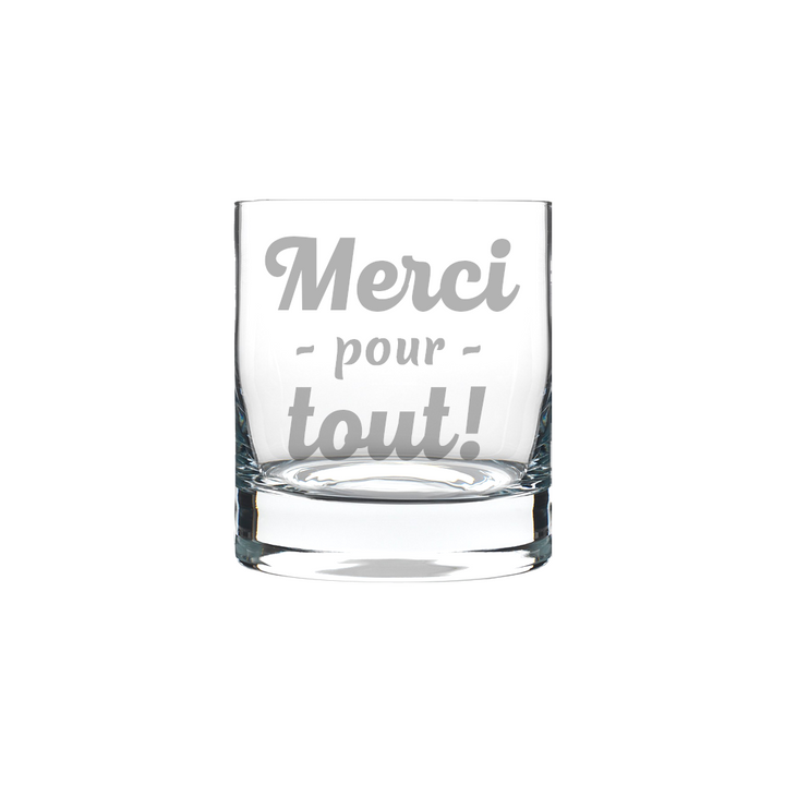 Verre gravé - Merci pour tout!