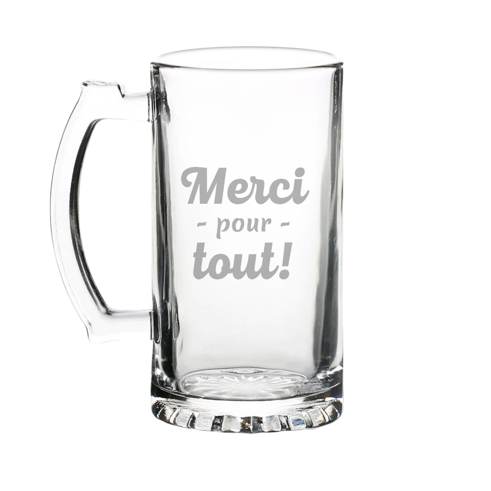 Verre gravé - Merci pour tout!