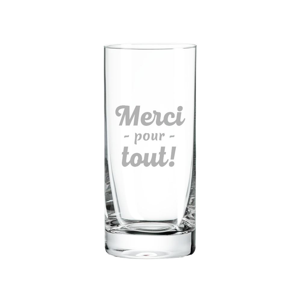 Verre gravé - Merci pour tout!