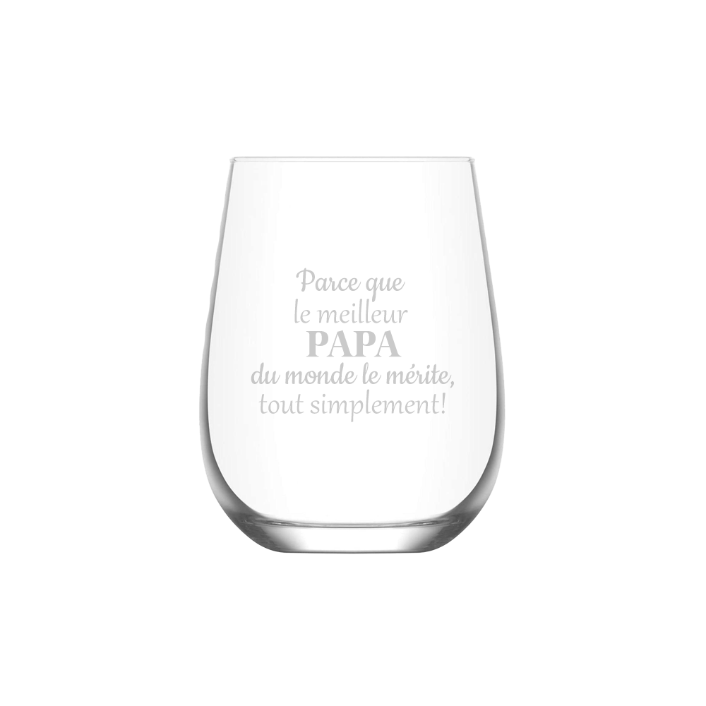 Verre gravé - Parce que le meilleur Papa