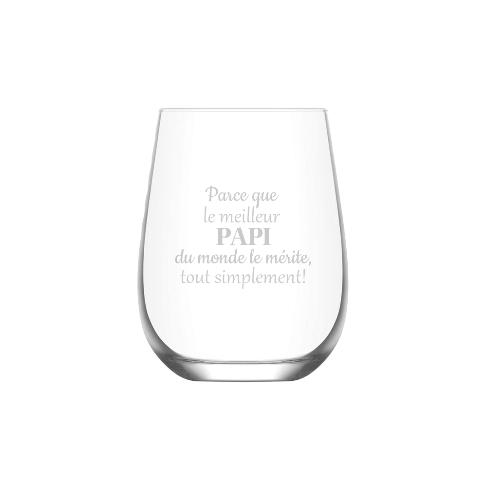 Verre gravé - Parce que le meilleur Papi