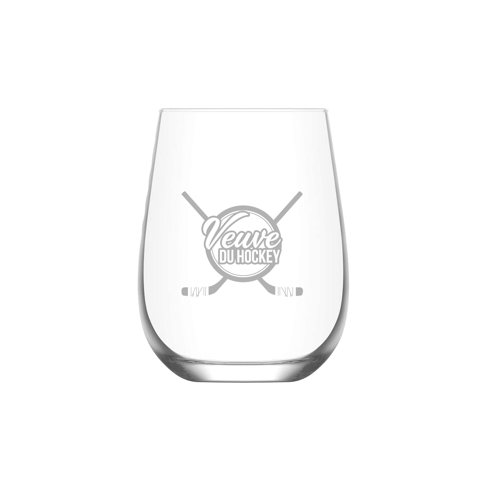 Verre gravé - Veuve du hockey