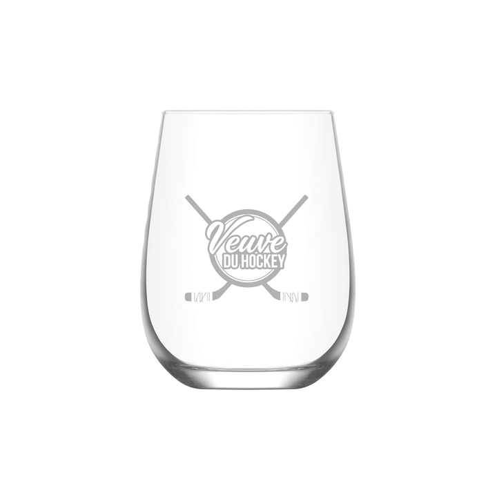 Verre gravé - Veuve du hockey