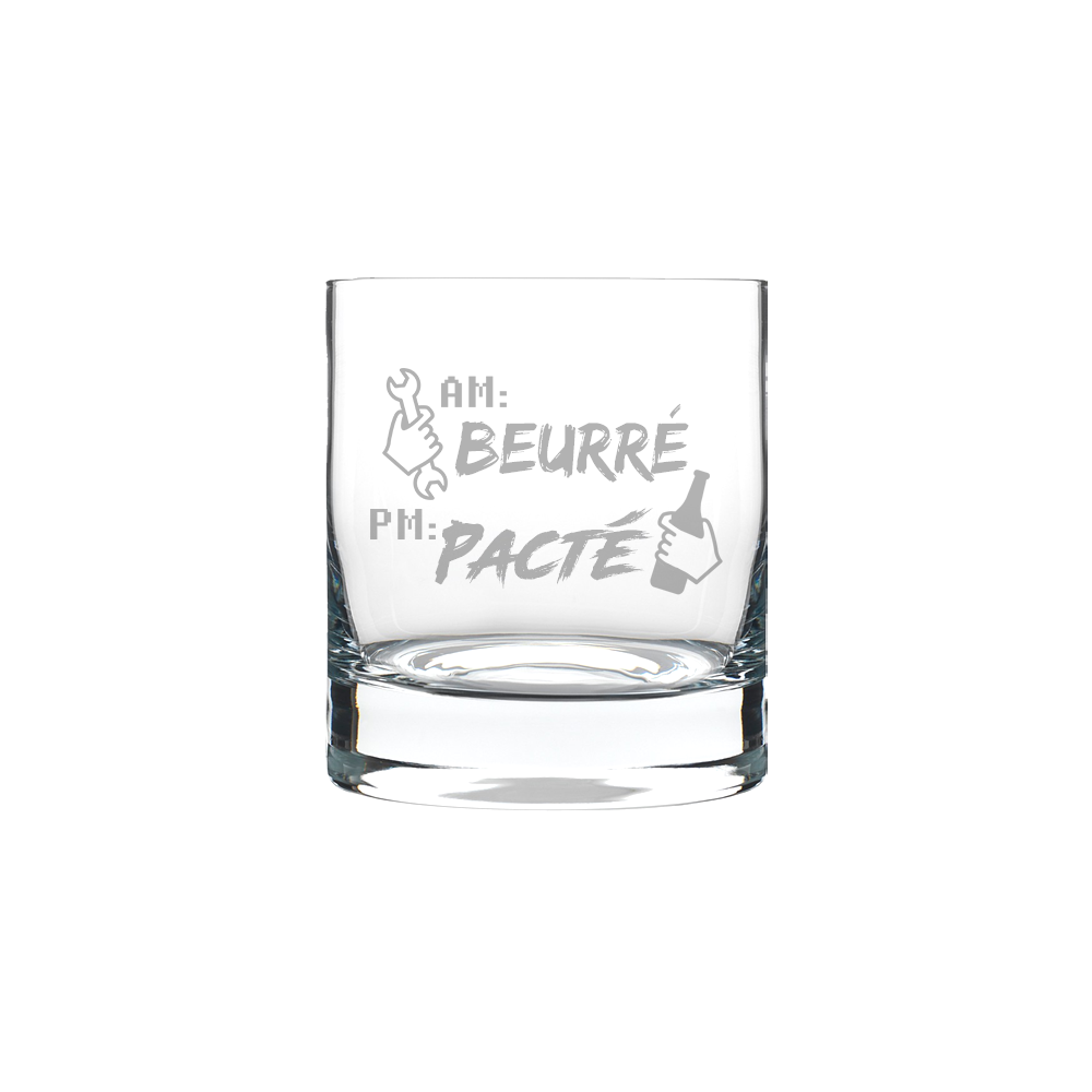 Verre gravé - AM: Beurré PM: Pacté