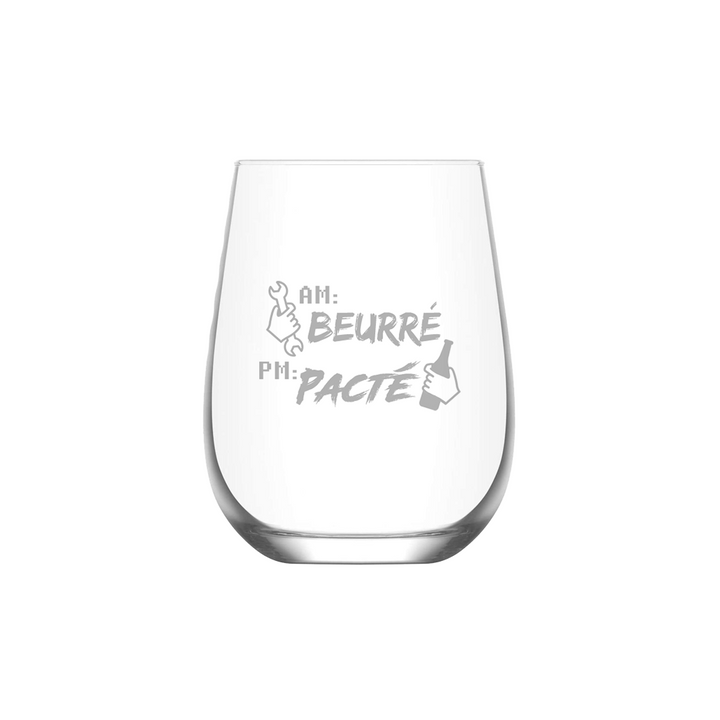 Verre gravé - AM: Beurré PM: Pacté