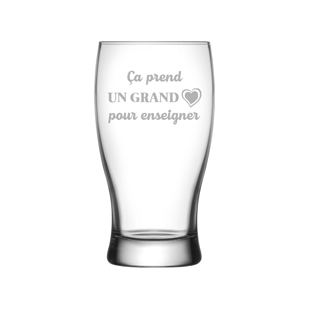 Verre gravé - Ça prend un grand coeur