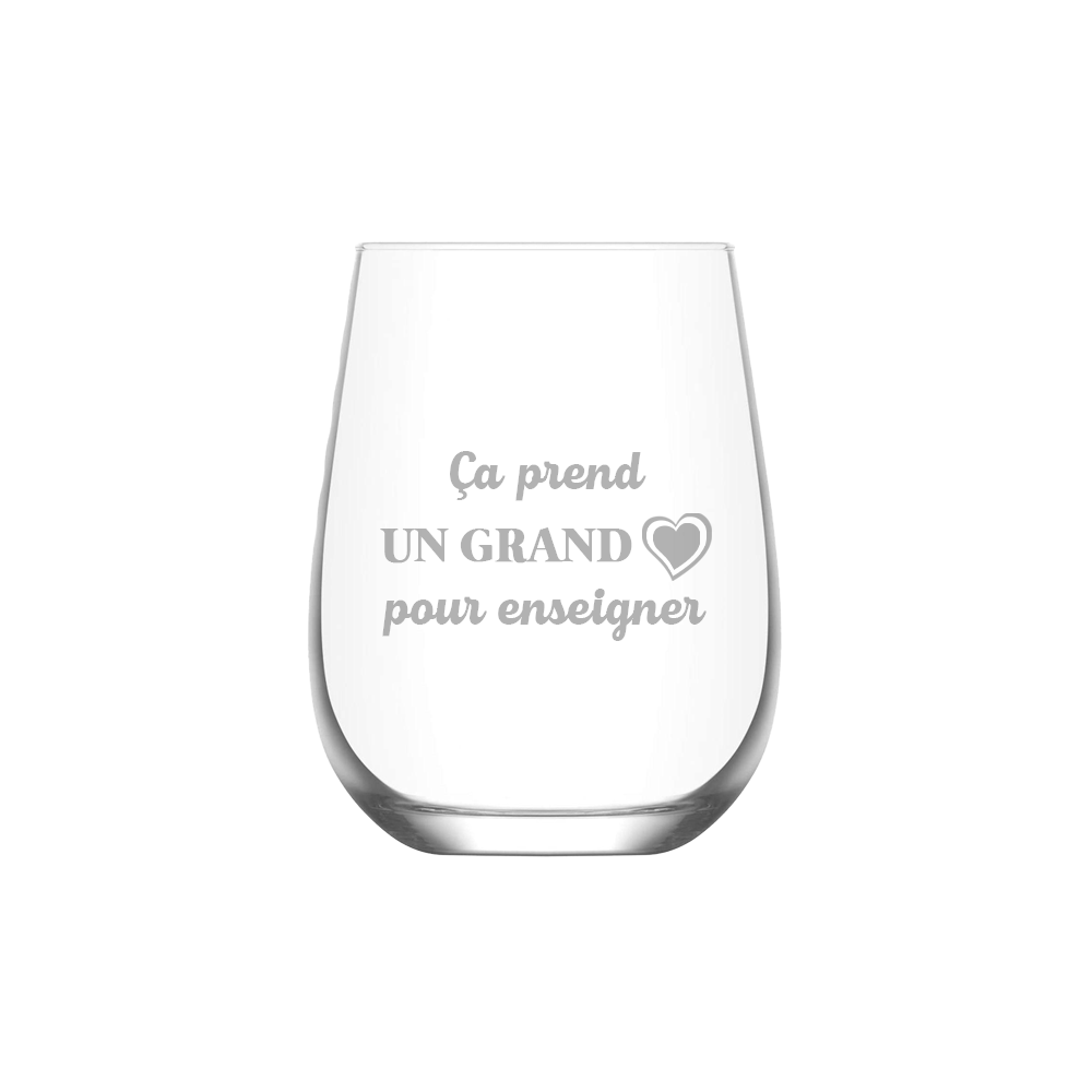 Verre gravé - Ça prend un grand coeur