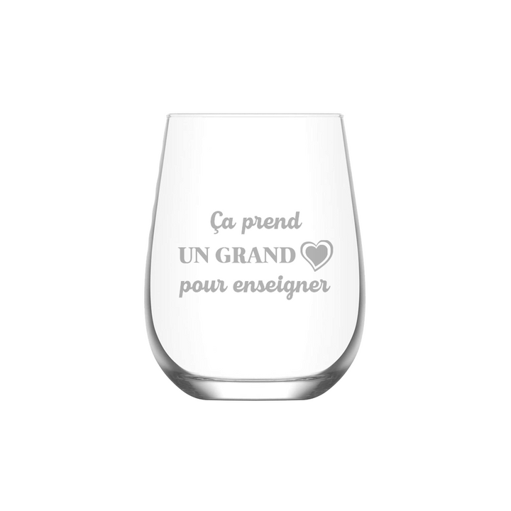 Verre gravé - Ça prend un grand coeur