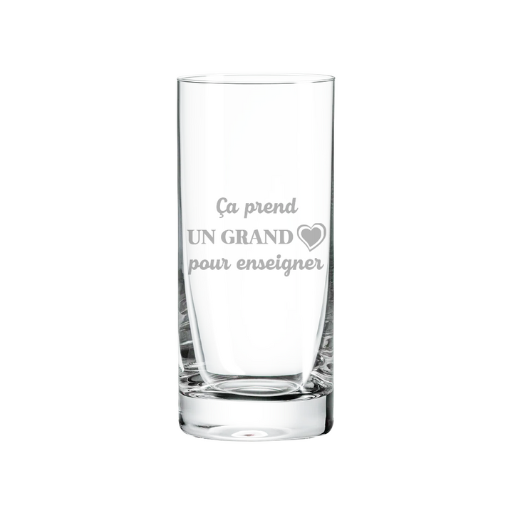 Verre gravé - Ça prend un grand coeur