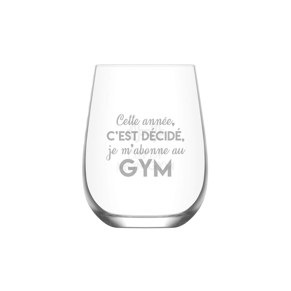 Verre à vin gravé - Ceci est mon GYM