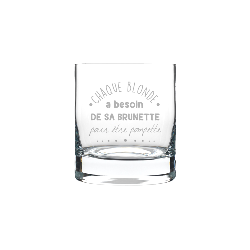 Verre gravé - Blonde et Brunette