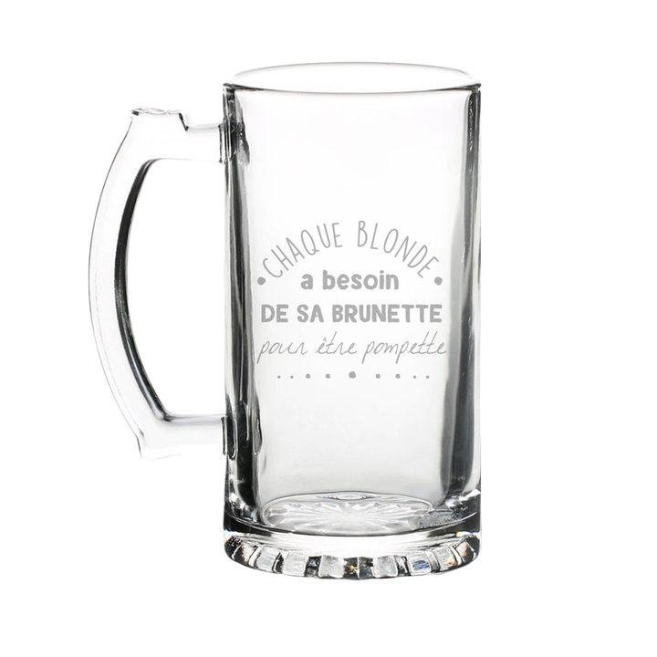 Verre gravé - Blonde et Brunette