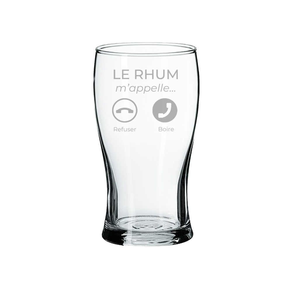 Verre gravé - Le rhum m'appelle