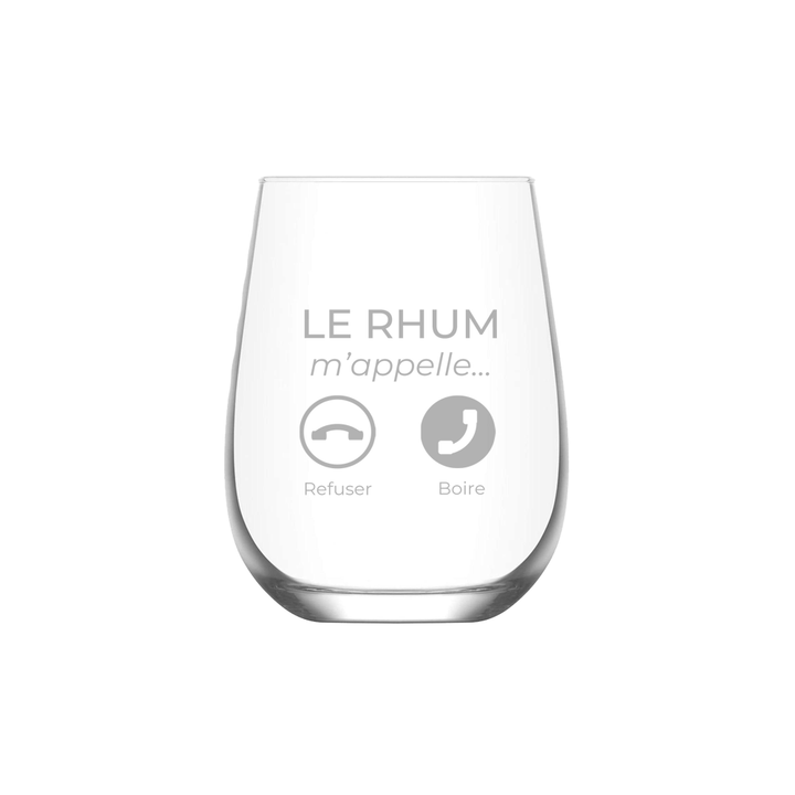 Verre gravé - Le rhum m'appelle