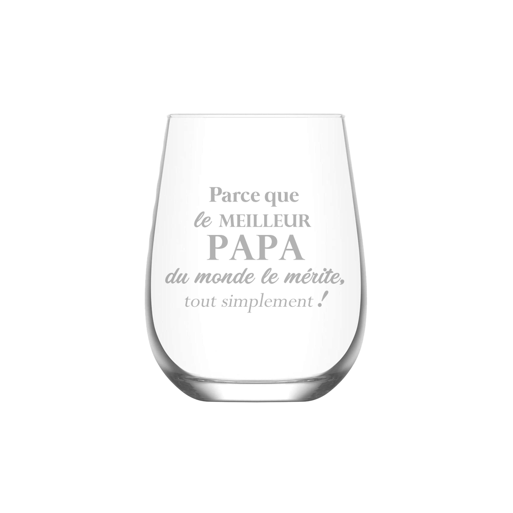 Verre gravé - Parce que le meilleur Papa