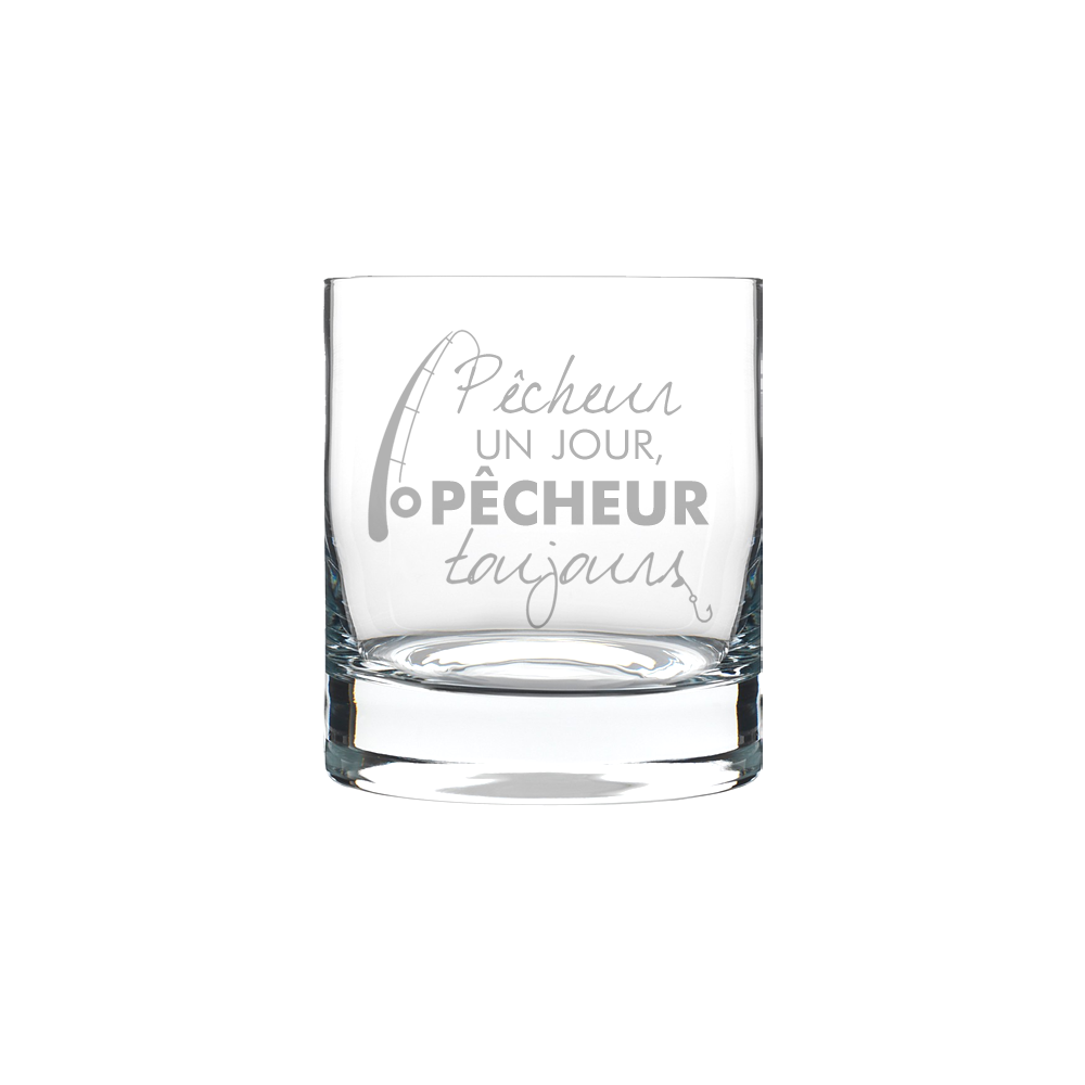 Verre gravé - Pêcheur un jour, pêcheur toujours