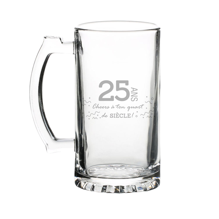 Verre gravé - 25 ans | Cheers à ton quart de siècle!