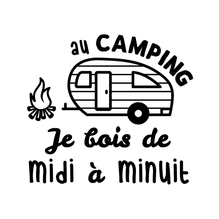 Verre gravé - Au camping je bois