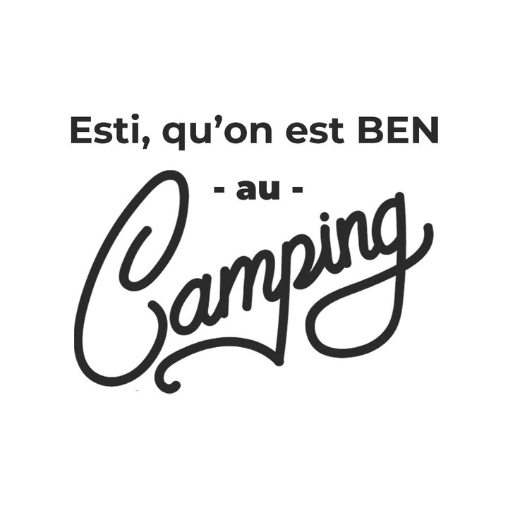 Verre gravé - Esti qu'on est ben au camping