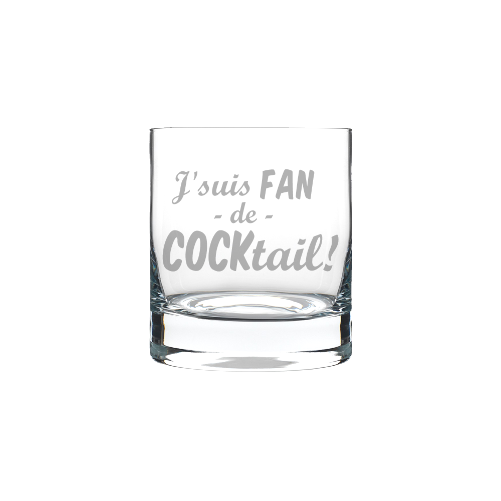 Verre gravé - J'suis FAN de cocktail!