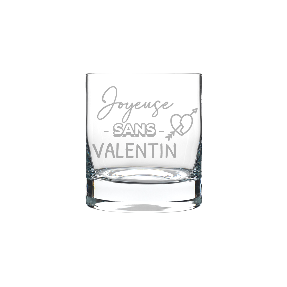 Verre gravé - Joyeuse sans valentin