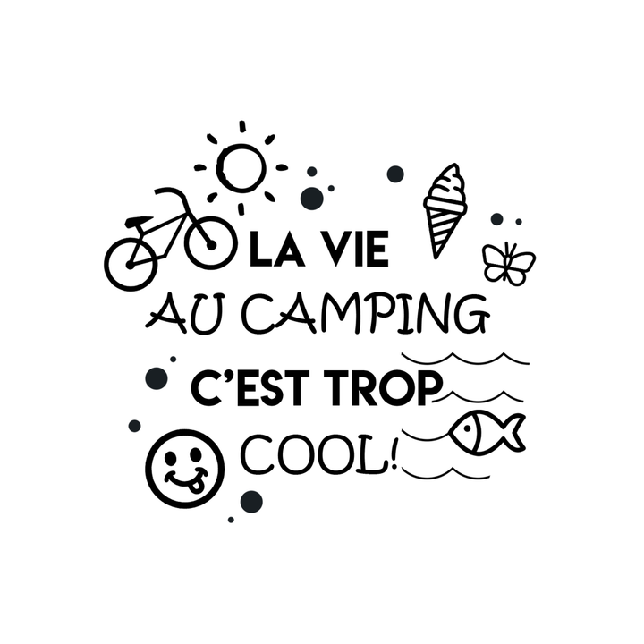 Verre gravé - La vie au camping c'est trop cool!