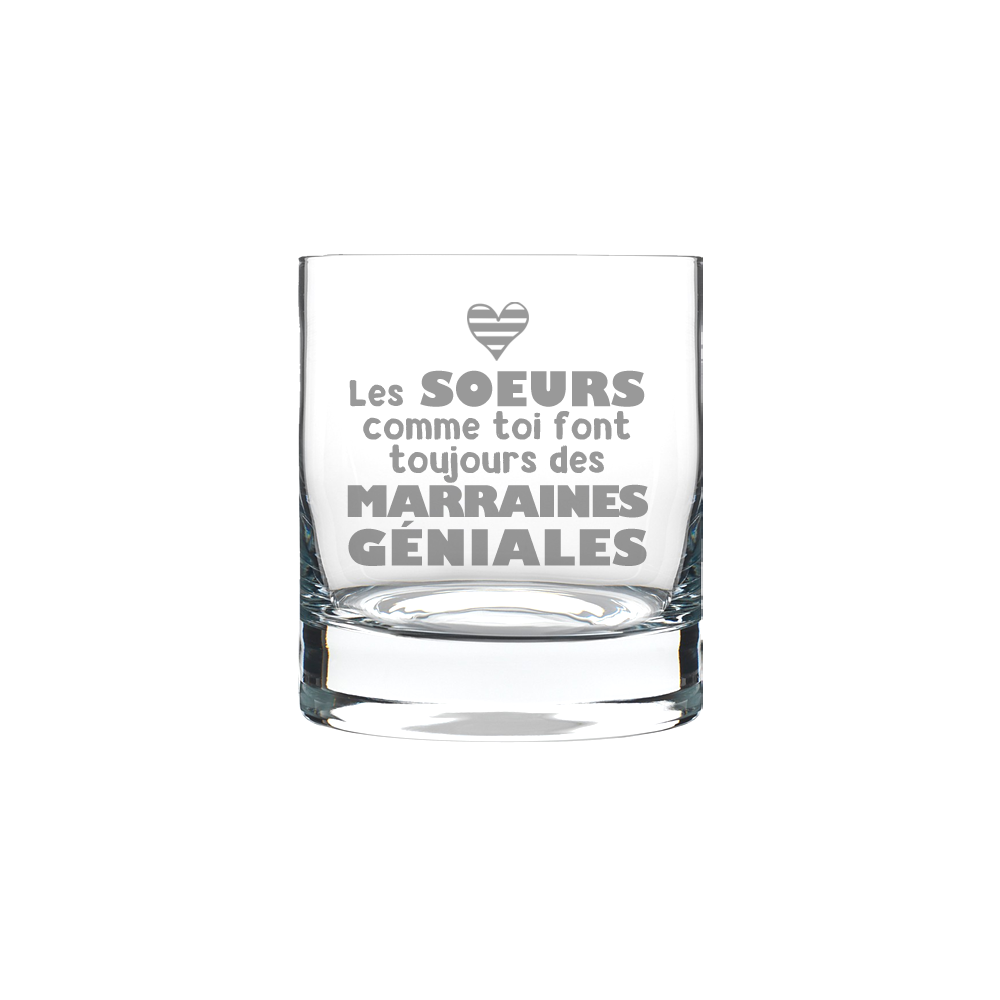 Verre gravé - Soeur(marraine)