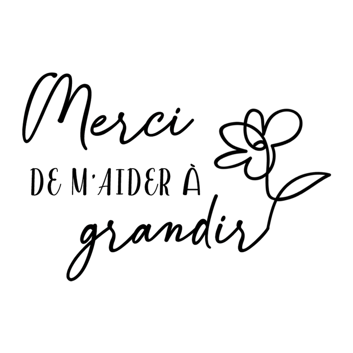 Verre gravé - Merci de m'aider à grandir