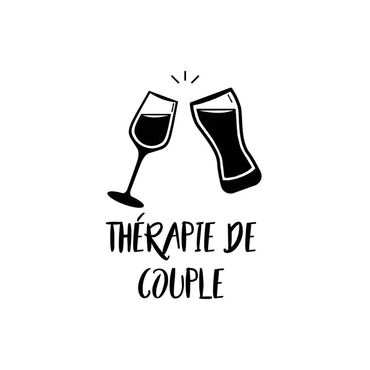 Ensemble de deux verres ''Thérapie de couple'' (Bière et Vin)