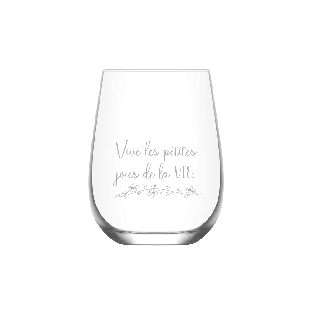 Verre gravé - Vive les petites joies de la vie